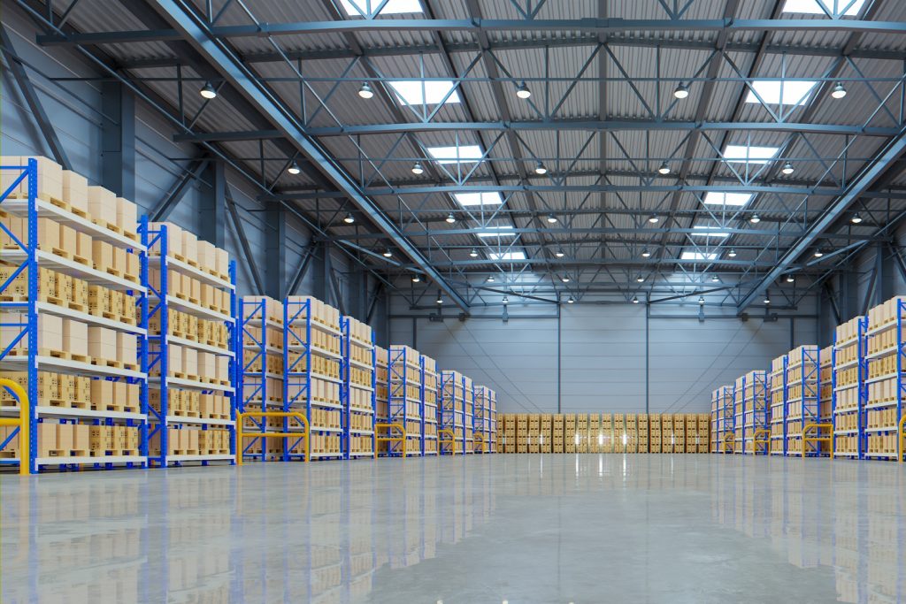 Empty warehouse in logistic center,Warehouse for storage and distribution centers.